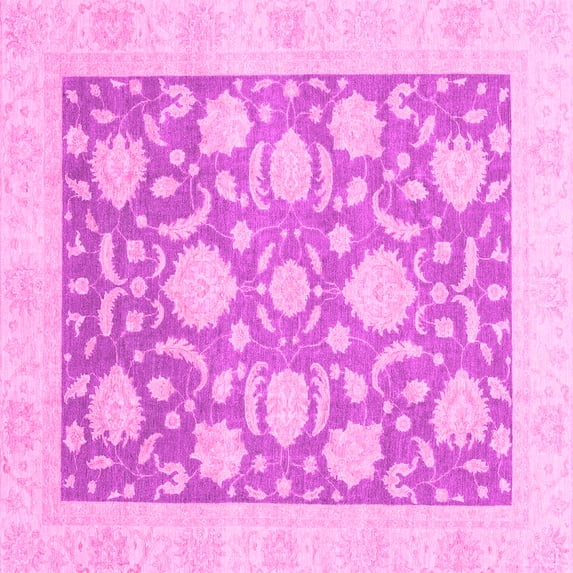 Ahgly Company Indoor Square Oriental Pink Traditional Area Rugs, 6' Square