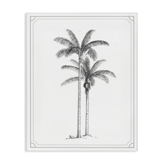 Vintage Simple Palm Tree Canvas Wall Art, design by Lettered and Lined