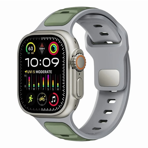 Correa de Silicona Transpirable para Apple Watch, Bicolor, Deportiva