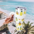 thumbnail image 4 of Pineapple 40 Oz Tumbler with Handle and Straw,Cute Abstract Pineapple Stainless Steel Vacuum Insulated Tumbler Coffee Cup Water Bottle Travel Mug,Pineapple Gifts for Women Decor Stuff,Yellow, 4 of 6
