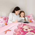 thumbnail image 4 of Feelyou Girly Pink Rainbow Mermaid Twin Comforter Sets for Girls, Cute Starfish Animal Bedding Set, Pink Reversible, 2-Piece, 4 of 6