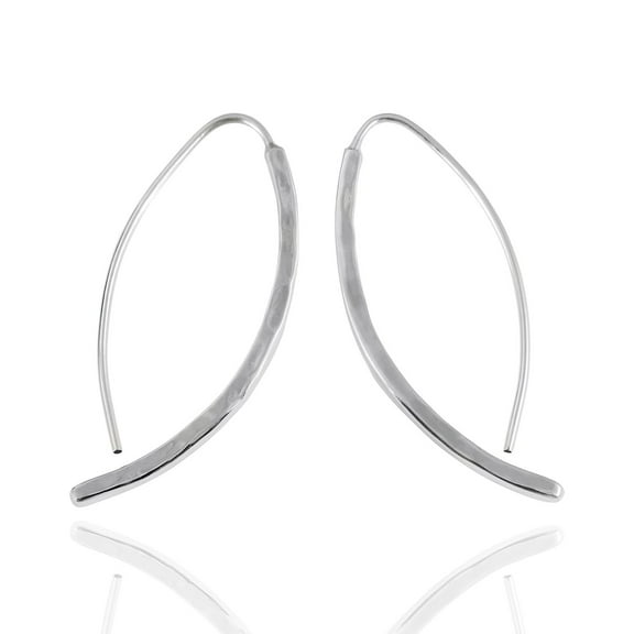 Sterling Silver Simple Hammered French Wire Earrings