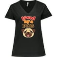 thumbnail image 3 of Inktastic Pug Dog Gifts Women's Plus Size V-Neck T-Shirt, 3 of 5