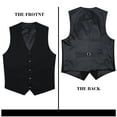 thumbnail image 4 of HISDERN Men's Suit Vest Black Business Formal Dress Waistcoat Vest with 3 Pockets for Suit or Tuxedo, 4 of 9