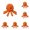 Orange 6PCS, variant on Shaped Chew Toy Cute Pet Companion Anxiety Satisfies Chewing Needs Creates Joyful For Pet And Enhances Intellectual Development