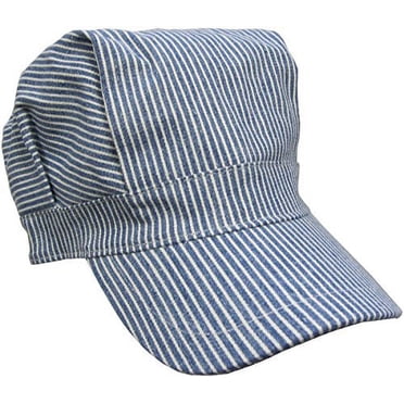 Engineering Hat Blue Adult Striped Light Blue Vintage Engineer Train Conductor Hat with ...