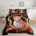 thumbnail image 2 of Erosebridal Cheetah Bedding Sets King with Comforter, Twinkling Stars Duvet Insert, Orange Black Decor, 2 of 7