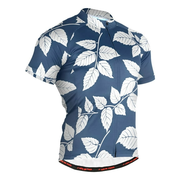 joogoo Palm Leaf-e9 Pattern Men's Cycling Jerseys Mountain Bike Short Sleeve Tops L