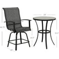 thumbnail image 2 of Grand Patio 3 Pcs Outdoor Bar Set with 2 Chairs and Round Table, Black/Gray Plaid, 2 of 10