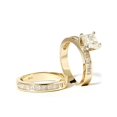 thumbnail image 2 of Gold 2ct Princess Cut Diamond Engagement Ring Set, 2 of 2