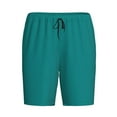 thumbnail image 4 of Naloa Teal Men's Short Pajama Pants, Lounge Comfort Shorts with Elasticized Waistband and Side Pockets - Small, 4 of 9