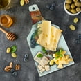 thumbnail image 5 of East Cutting Board, Feathers Ornament Ceremonial Esoteric Inspired Design Print, Decorative Tempered Glass Cutting and Serving Board, Wine Bottle Shape, Orange Blue, by Ambesonne, 5 of 5