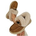 thumbnail image 2 of Yellow Ladies Thick Sole Winter Boots With Metal Chain Embellishments And Soft Furry Cuff For Comfortable Flat Heel Outdoor Use, 2 of 7