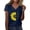 A53 Navy, variant on FASHOFT Women's Short Sleeve V Neck Sunflower Graphic Printed Summer Tees Vintage T Shirt Cotton Tops Novelty Shirt Army Green L