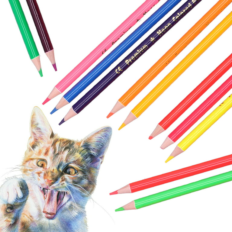 Colored Pencils, Comfortable Sketch Coloring Pen Glossy And Thick Refills  Color Smoothing With 12 Pencils For Professional Coloring For Children For