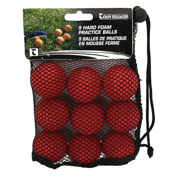 Hard Foam Practice Golf Balls, Pack of 9 by Tour Mission