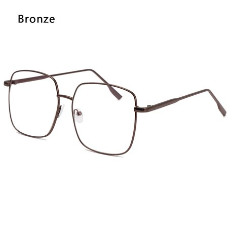 Fashion Metal Frame Square Radiation Protection Anti Blue Ray Glasses Resin Lens Computer Gaming Eyewear Optical Spectacle Frames BRONZE