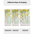thumbnail image 4 of Watercolor Lemon Swag Valances for Windows, Eucalyptus Leaf Fruit Yellow Flower Rod Pocket Sheer Valances for Small Windows, Swag Toppers Light Filtering for Kitchen Living Room 2 Panels 28''x36'', 4 of 6