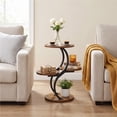 thumbnail image 3 of Biemlerfn 4-Tier Round Side Table, Small End Table with Metal Frame, Wood Nightstand for Patio, Sofa, Living Room & Bedroom, Brown, 3 of 11