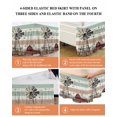 thumbnail image 6 of Windmill Farmhouse Wrap Around Bed Skirts for Queen Bed 16" Drop,Bed Skirt with Adjustable Elastic Belt Dust Ruffle Bed Valance for Bedroom Hotel Vintage Teal Brown Wooden Butterfly Bed Frame Cover, 6 of 7