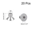thumbnail image 2 of Unique Bargains M5x8mm Flat Head Machine Screws Inner Hex Screw 304 Stainless Steel Fasteners Bolts 20 Pcs, 2 of 3