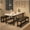White marble, variant on Towallmark Dining Table Set for 4-6 People, Extendable Kitchen Table Set with 2 Benches, Breakfast Nook Set for Small Spaces, 3 Piece Farmhouse Dining Room Table Set, Black