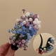 thumbnail image 4 of Tocado de flores artificiales con forma de aliento de bebé, pinza para el cabello, estilo pintura al óleo de princesa de castillo, flor para la cabeza, pinza para el cabello de plástico, 4 of 6