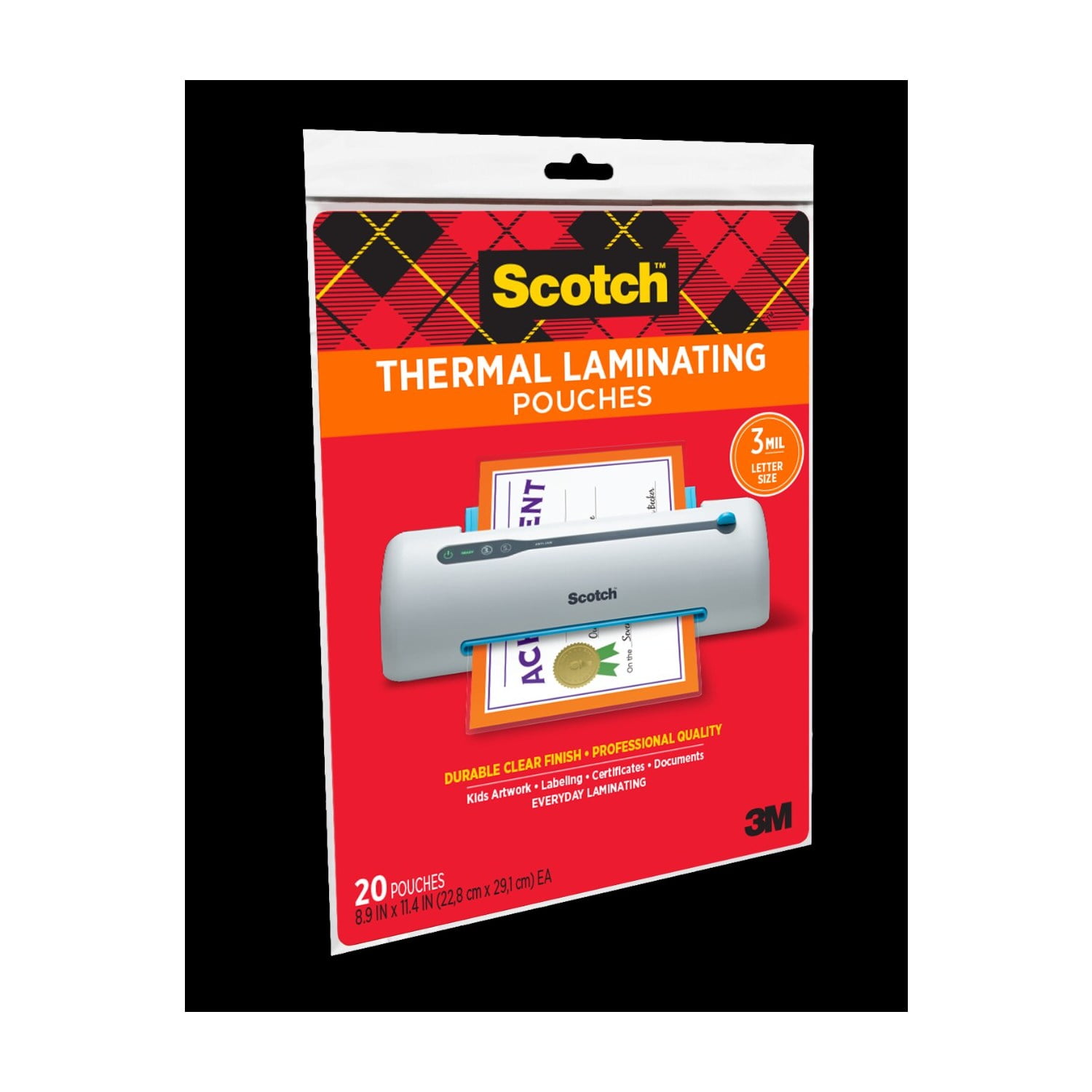 Scotch Brand Thermal Laminating Pouches, Clear, Fits Letter