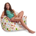 thumbnail image 2 of Posh Creations Malibu Bean Bag Chair, Structured Comfy Seat for Kids & Teens, Canvas 2.8 Ft, Forest Critters on White, 2 of 2