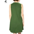 thumbnail image 4 of PULLIMORE Womens Summer Sleeveless Dress Casual Crew Neck Sundress Swing Tank Beach Dresses with Pocket (M, Green), 4 of 9
