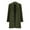 Green, variant on Women's Notched Lapel Wool Blend Overcoat Long Sleeve Button Down Work Coat Winter Warm Trench XXL Size Black