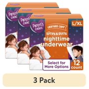 (3 pack) Parent's Choice Ultimate Care Nighttime Underwear for Boys & Girls L/XL, 12 Count