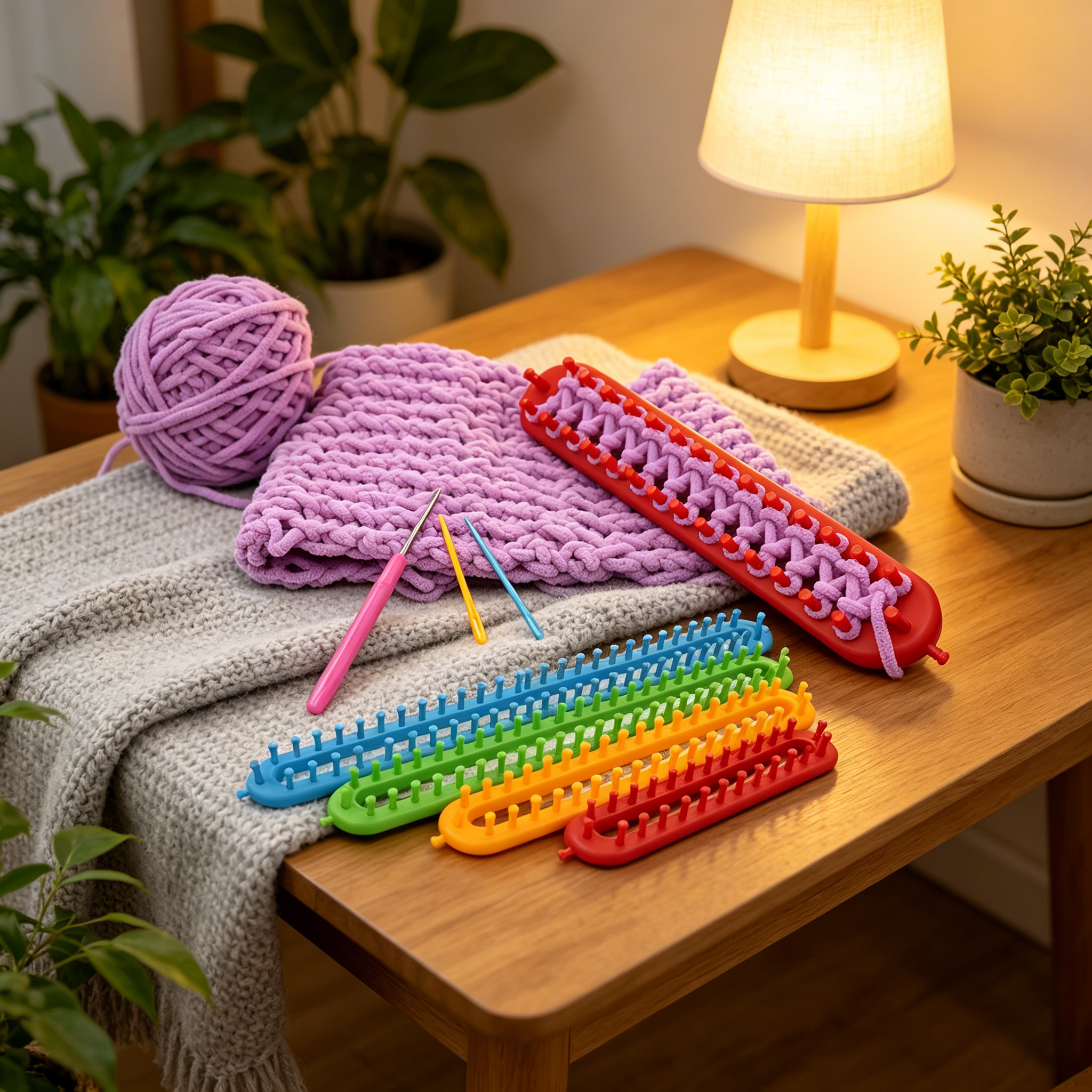 TUWAFE 2026 New 1Pcs Long Knitting Loom Diy Weaving Loom for Scarf Sweater Shawl Stitch Knit Weaving Tool with 62 Pegs for Crafts Diy Home