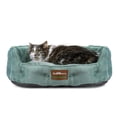 thumbnail image 1 of Cama para mascotas ClevaHome para gatos, perros y mascotas pequeñas de hasta 7 kg, redonda, verde, 1 of 7