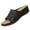 A Black, variant on Women's Comfort Slide Sandal Leopard Print Leather Sandal Casual Footwear