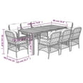 thumbnail image 4 of vidaXL 9 Piece Garden Dining Set with Cushions Grey Poly Rattan, 4 of 4