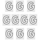 thumbnail image 1 of Letra G Parches Termoadhesivos Calor Transferencia Letras 2 Pulgadas Blanco Letra Bricolaje para Equipo Uniforme, Deportes Camiseta, Fútbol, Baloncesto, Béisbol Paquete de 10, 1 of 6