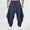 #Navy, variant on DPTALR Men's Plus Size Solid Color Harem Pants Elastic Waist Drawstring Ankle Tied Pocket Pants,Black,L