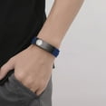 thumbnail image 3 of Dark Blue Sport Silicone Medical Bracelets Adjustable Waterproof Medical ID Alert Bracelets for Men Women Type 1 diabetes, 3 of 4