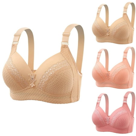 Itsame 1 Pack Everyday Casual Bra Set Womens Full Support Bra Standard Straps Wireless Comfort Bralette Yellow Size 46