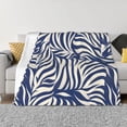 thumbnail image 4 of Horizontal Flannel Blanket Is Light Warm Soft Anti-Pilling Anti-Wrinkle Anti-Allergy And No Hair Loss For Bed And Sofa Camping Travel Zebra Print Style Steelblue_1, 4 of 8