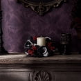 thumbnail image 6 of SLYNSHome Red Rose Berry Mini Candle Ring Wreath, Artificial Black Leaf Small Garland For Candle Table Mantel Indoor Fall Halloween Thanksgiving Farmhouse Tabletop Decor, 6 of 7