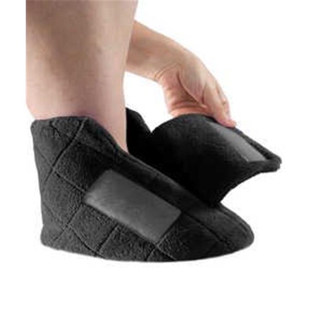 Silverts 103900306 Womens Extra Wide Swollen Feet Slippers, Black - Extra Small