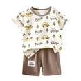 thumbnail image 3 of Penkiiy Kids Summer Animal Print Outfit 2-Piece Set - Ultra-Soft & Breathable Cotton T-Shirt + Shorts for Boys & Girls, 3 of 3