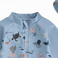 thumbnail image 5 of Ccpelsie Baby/Toddler Boy Rash Guard Swimsuit Long Sleeve One Piece Zipper Swimwear Sunsuit Infant Bathing Suit Beachwear(Grey,0-3 Months), 5 of 7