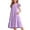 Lilac, variant on Arshiner Girls Dress Summer Flutter Sleeve Flared Tiered Swing Pleated Midi Cotton Casual Sundress with Pockets