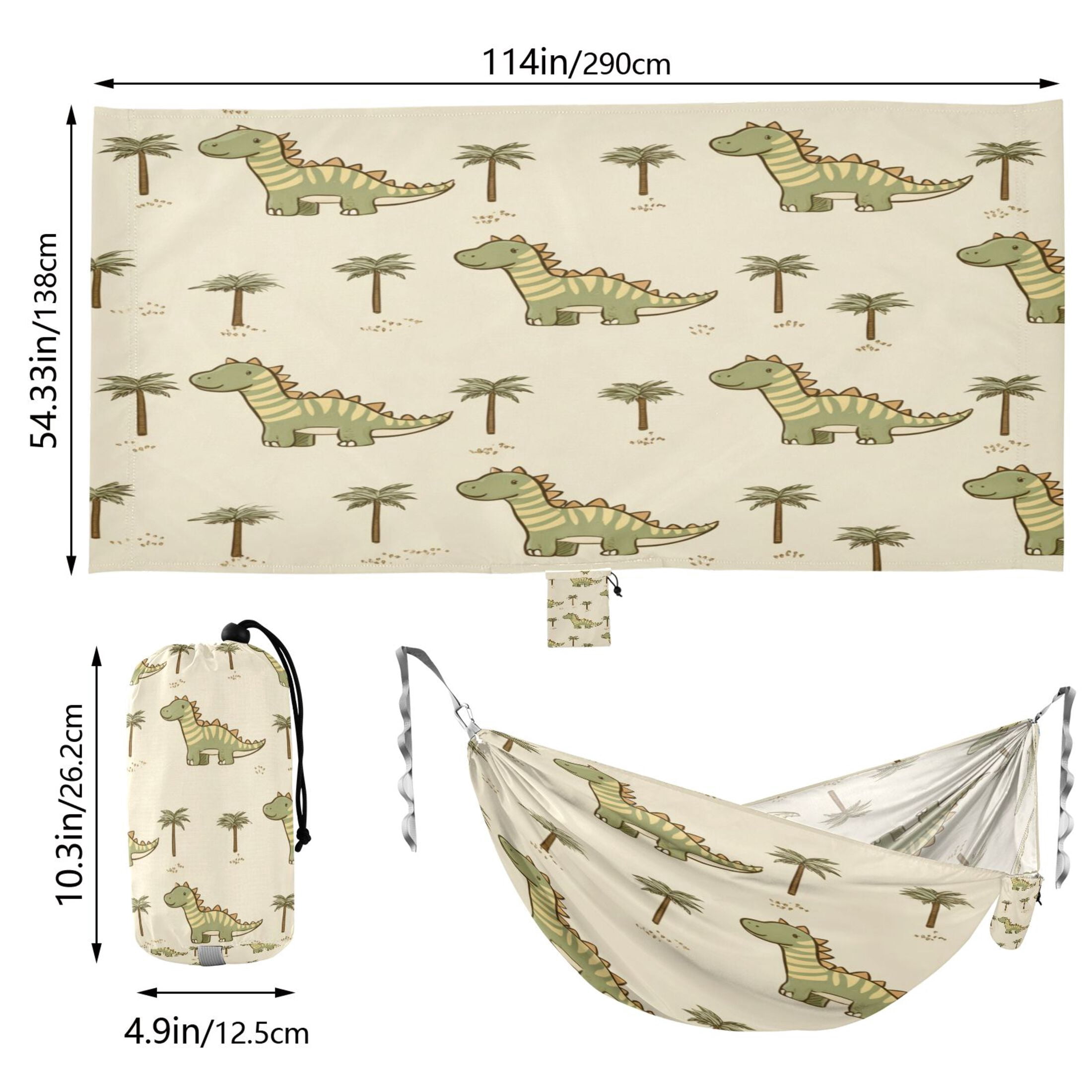 Hammock Camping Hammock Nylon Portable Hammock Travel Camping Hammock Green Digital Dino Pattern