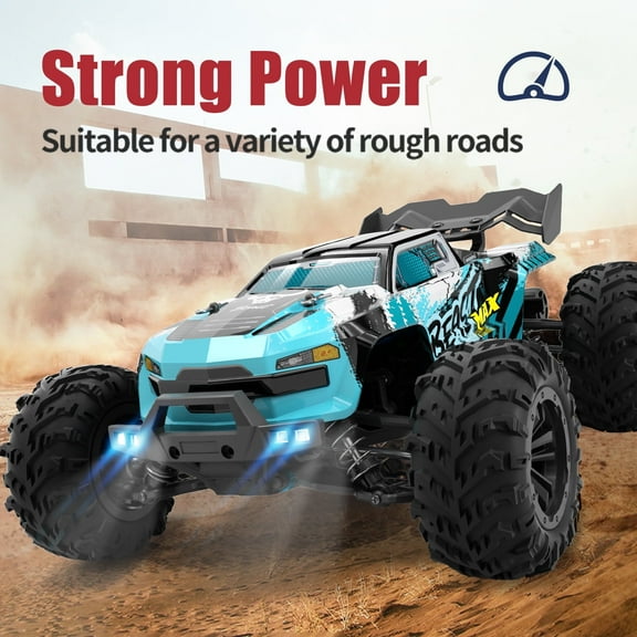 4WD Vehicle with 2.4 GHz Remote Control, 1:16 Scale All Terrain RC Car, 40KM/H, High Speed Off-Road Truck with Two Rechargeable Batteries, Racing Toys for Adults and Boys