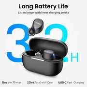 TOZO A1 Mini Wireless Earbuds Bluetooth Headphones, 32H, AI Noise Cancelling Mic, Stereo Bass, Clear Calls, Lightweight IPX5 Waterproof, App 32EQ, Black