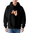 thumbnail image 1 of Stylish Women's Long Sleeve Hoodie - Colorful ' Music ' Design with Note & Peach Graphic Relaxed Fit Front Pocket Drawstrings, 1 of 7